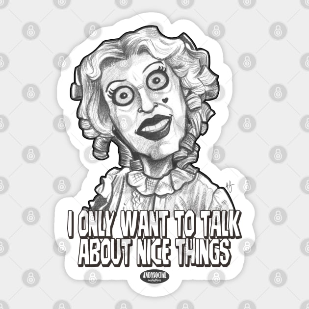 Baby Jane Hudson Sticker by AndysocialIndustries